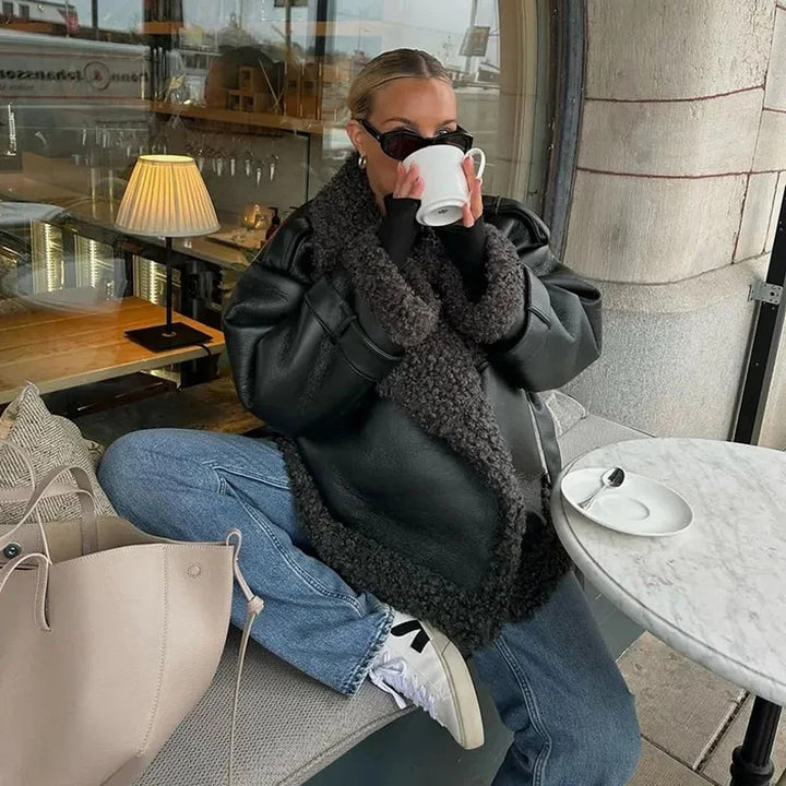 Dame Mode Vinterjakke med Faux Fur Krave Stilla
