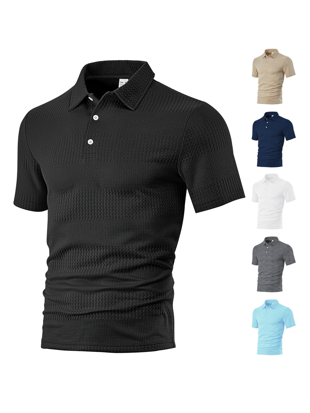 Herre Sporty Polo T-shirt med struktureret design Stilla