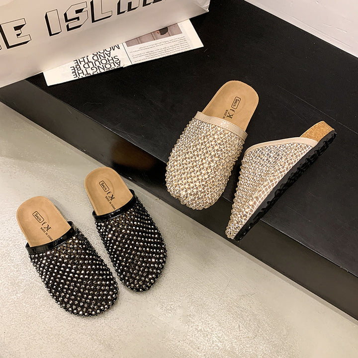 Dame Strass-belagte Slide Mules Stilla