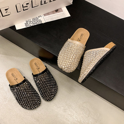 Dame Strass-belagte Slide Mules Stilla