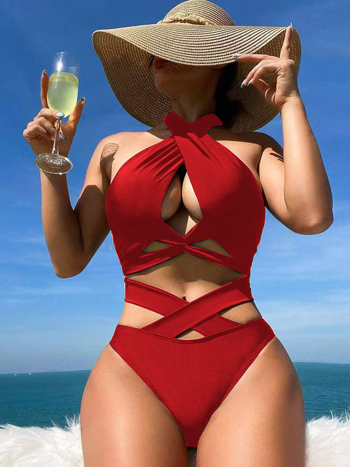 Dame Cut-Out Halter Neck Én-dels Badedragt Stilla