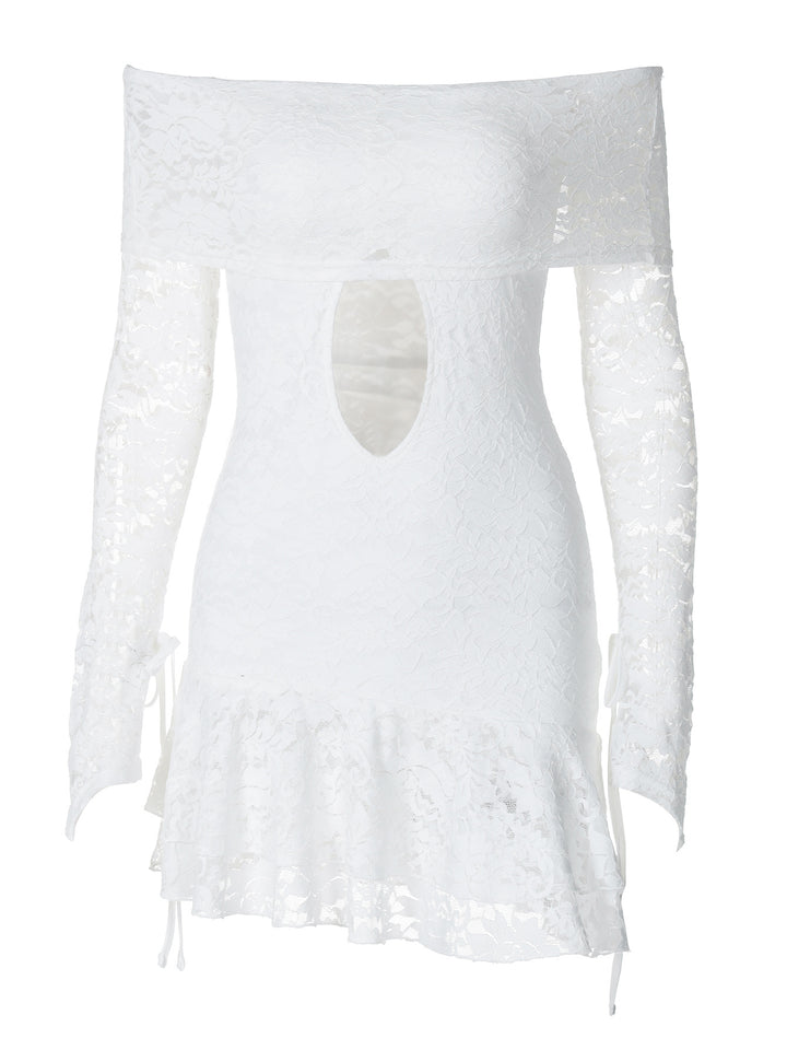 Dame Off-Shoulder Minikjole med spidse detaljer og raffineret cut-out Stilla