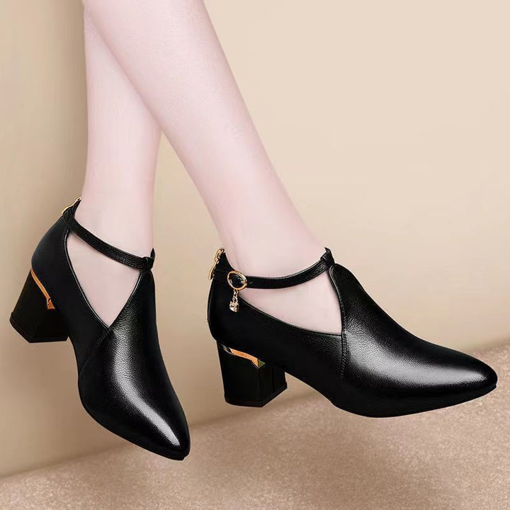 Dame elegante Pump-Boots med dobbelt rem og moderigtige detaljer Stilla