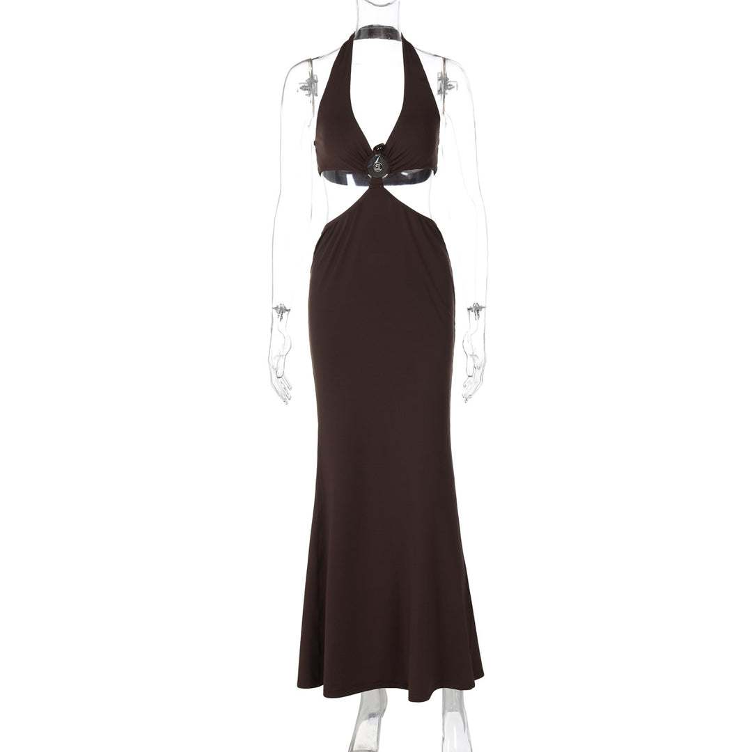 Dame Cut-Out Maxikjole med raffineret Halterneck og elegant detail Stilla