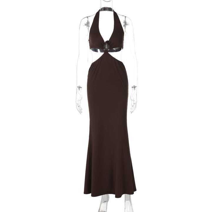 Dame Cut-Out Maxikjole med raffineret Halterneck og elegant detail Stilla