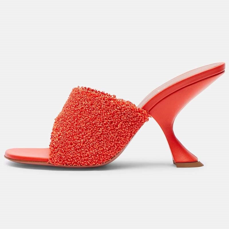 Femme Teksturerede Åbne Tå Slide Sandaler Stilla