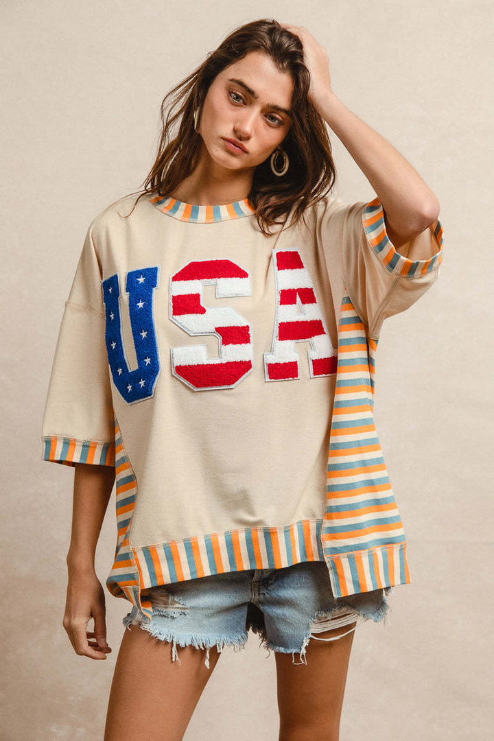 Dame afslappet oversized sweatshirt med farverigt logo-vævet Stilla