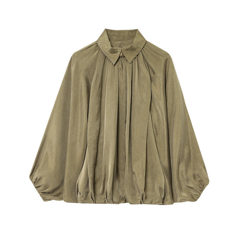 Dame elegant oversized skjorte med rynker Stilla