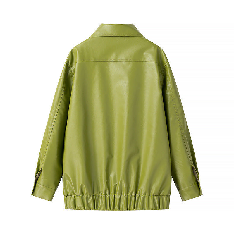 Femme Chic Oversize Fake-læderjakke Stilla