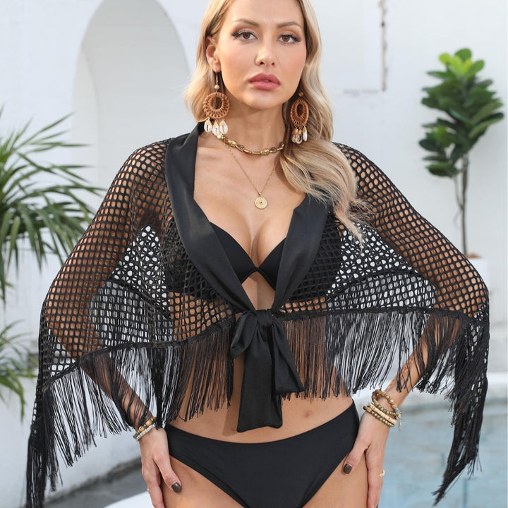 Dame Mesh Frynse Strandnederdel Stilla