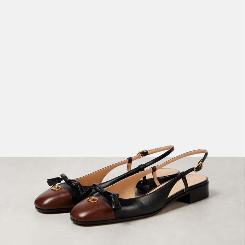 Femme Stilfulde Slingback Ballerinaer med Dekorativ Sløjfe Stilla