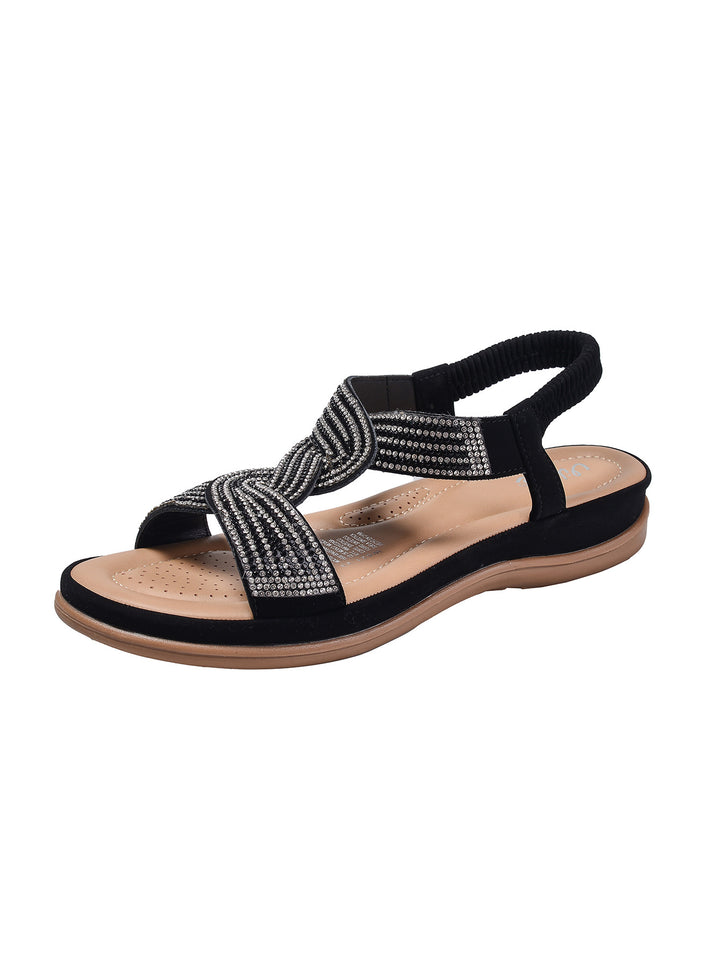 Dame Komfortable Sandaler med funkende Strassdetaljer Stilla