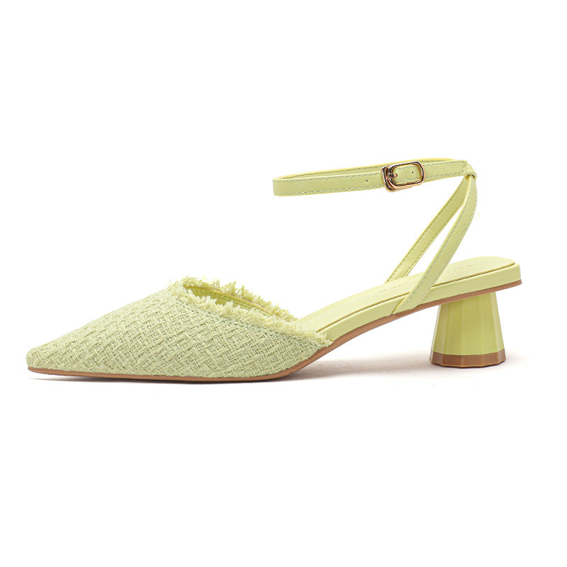 Dame Elegant Slingback Blokhæl Mules Stilla