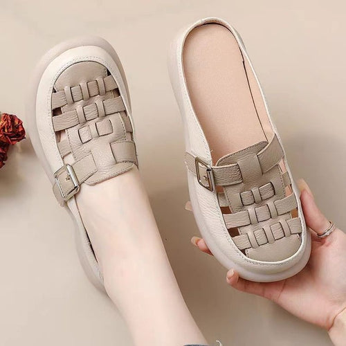 Dame komfort-sandaler med moderigtigt flettet remdesign og skridsikker sål Stilla