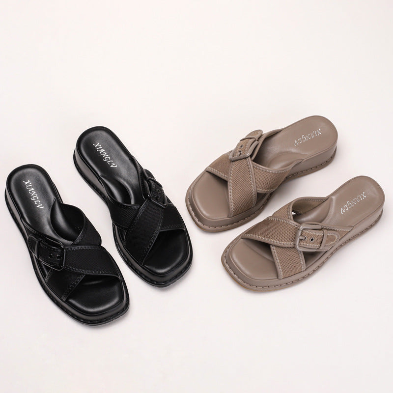 Dame komfort-sandaler med ergonomisk fodseng og justerbar rem Stilla