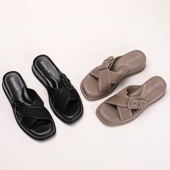 Dame komfort-sandaler med ergonomisk fodseng og justerbar rem Stilla