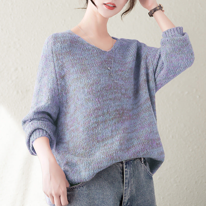 Kvindernes chunky striktrøje med V-hals og afslappet oversized pasform Stilla