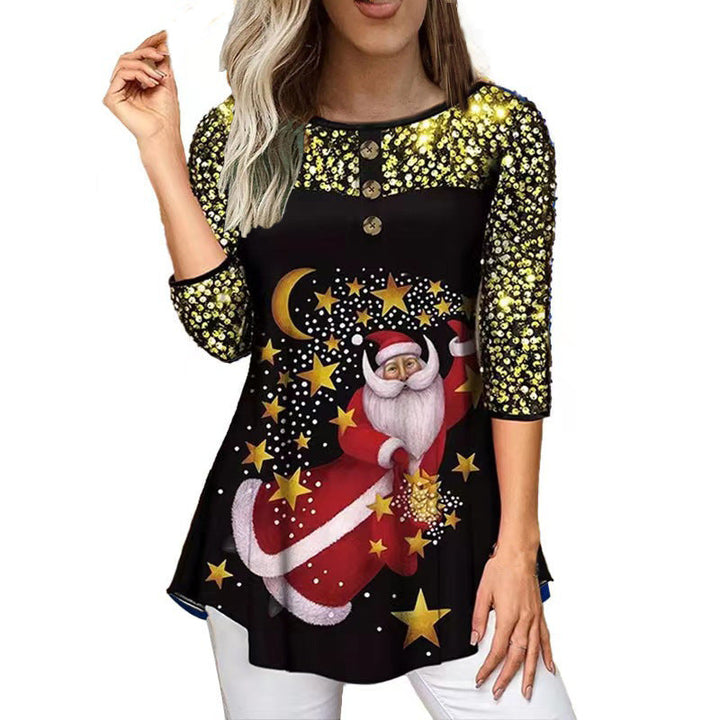 Stilla | Festive Christmas detachable loose round neck T-shirt