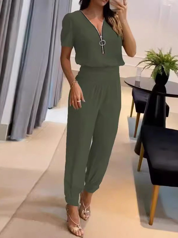 Dame Lækkert Jumpsuit med elegant V-udskæring og perfekt pasform Skovae