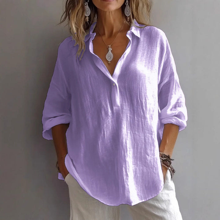 Dame afslappet linned bluse Stilla