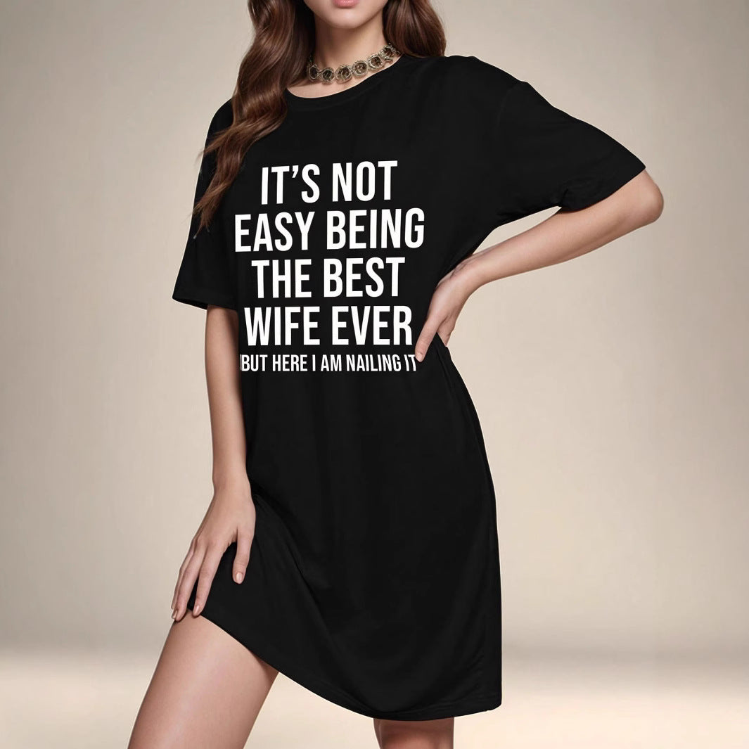 Kvinder Oversized Grafik T-shirt Kjole Stilla