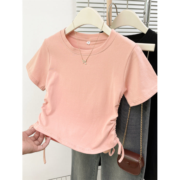 Femme Justerbar Sidesnøring Crop Top Stilla