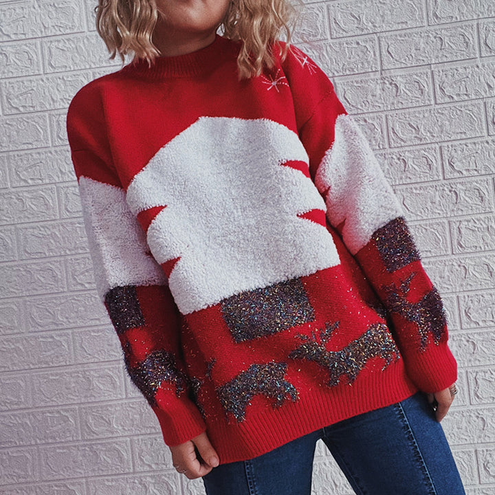 Kvinder Cozy Vinter Sweater med Festligt Design Stilla