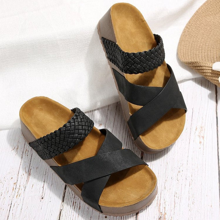 Dame Flettet Krydsrem Platform Sandaler Stilla