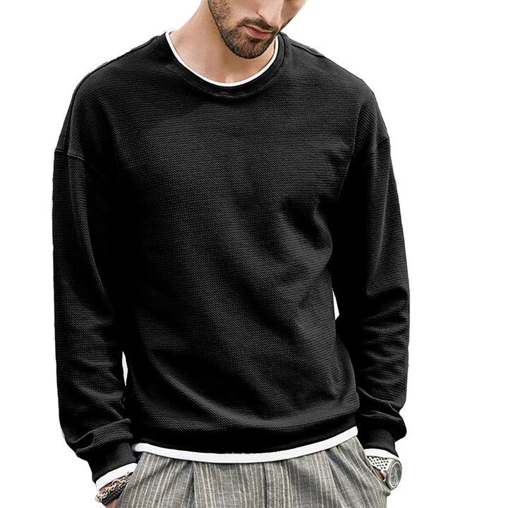 Herrer afslappet sweatshirt lavet af åndbart materiale med struktureret design Stilla