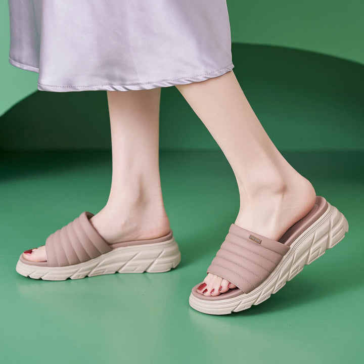 Dame komfort-sandaler med polstret sål og elastisk overmateriale Stilla