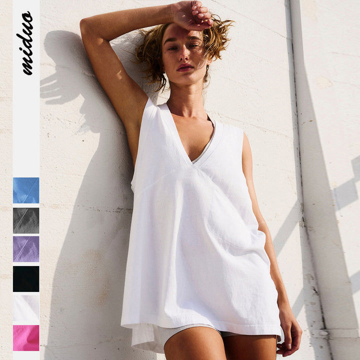 Dame leger strandtop med asymmetrisk snit Stilla