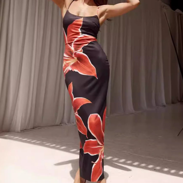Dame Floral Print Figurtilpasset Maxi Kjole Stilla