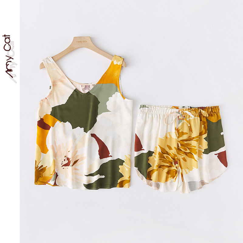 Dame bluse top med blomstret design og maxilængde snit Stilla