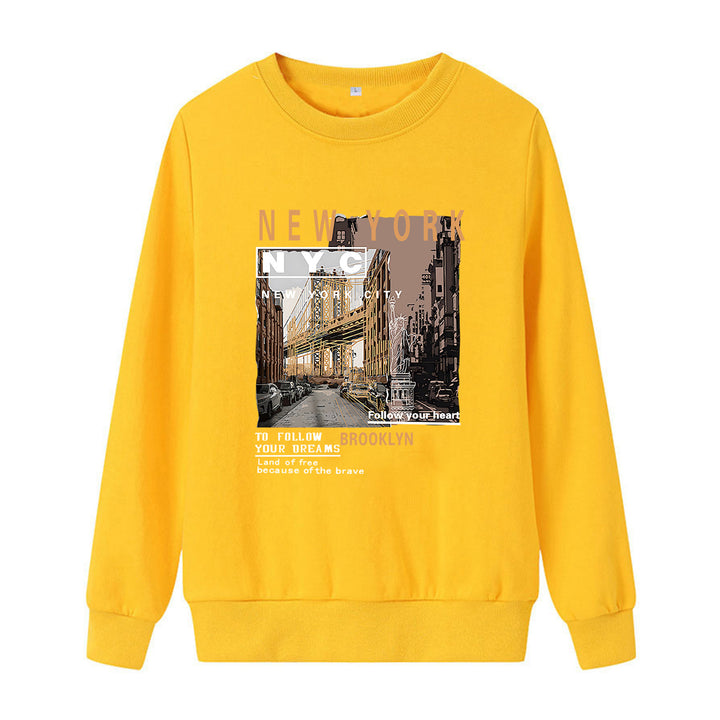 Damer komfortabel sweatshirt med NYC motiv Skovae