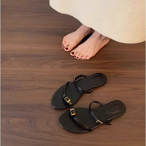 Damer Elegante Minimalistiske Glid-Sandaler Stilla