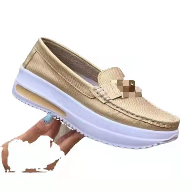 Dame Komfortable Slip-On Sko med mode Korkeffekt og fleksibel sål Stilla