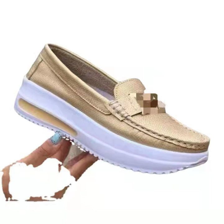 Dame Komfortable Slip-On Sko med mode Korkeffekt og fleksibel sål Stilla