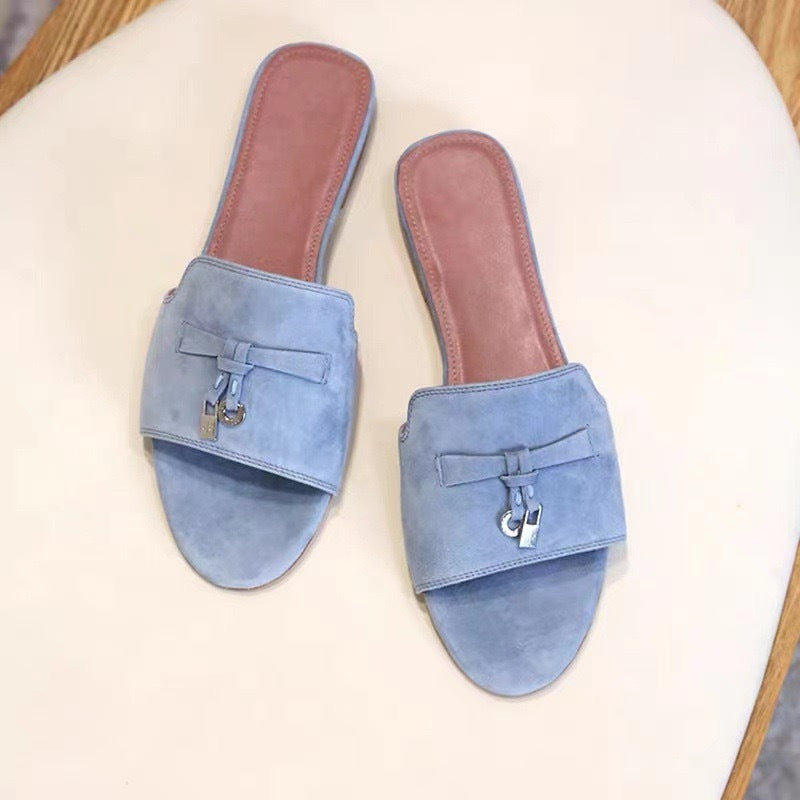 Dame Slide Mules med dekorativ sløjfedetalje Stilla