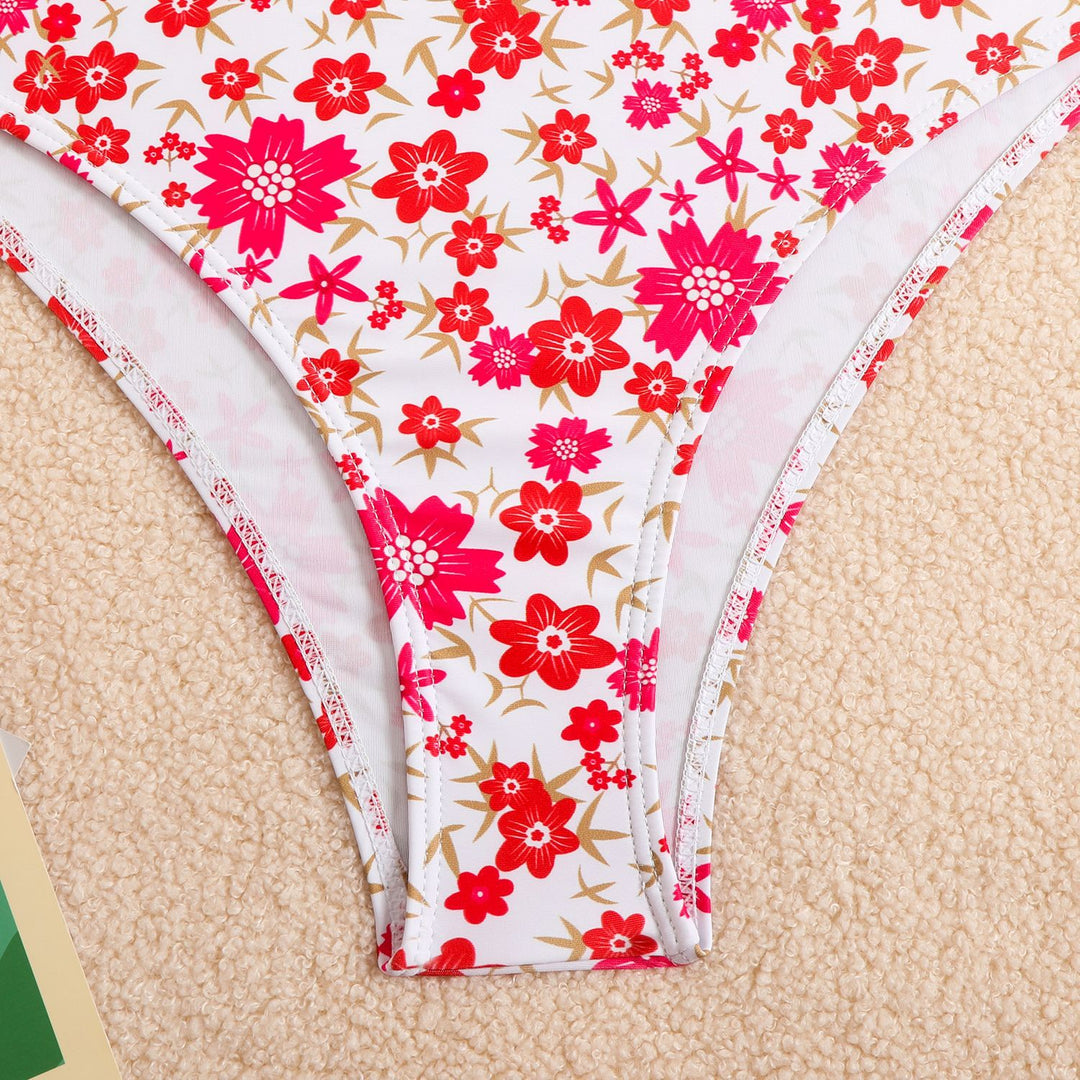 Damer Høj talje Blomster mønster Bikini Sæt Stilla 1750838450