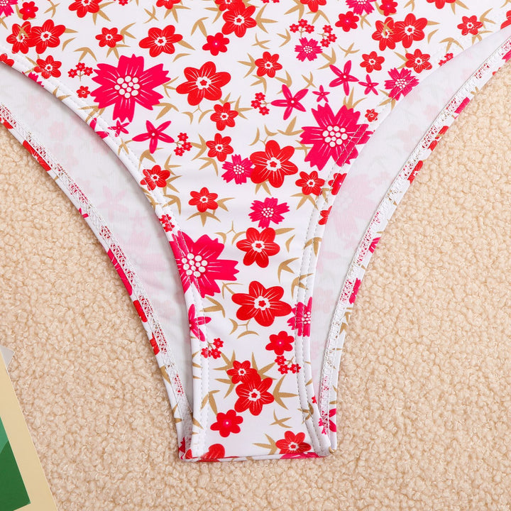 Damer Høj talje Blomster mønster Bikini Sæt Stilla 1750838450