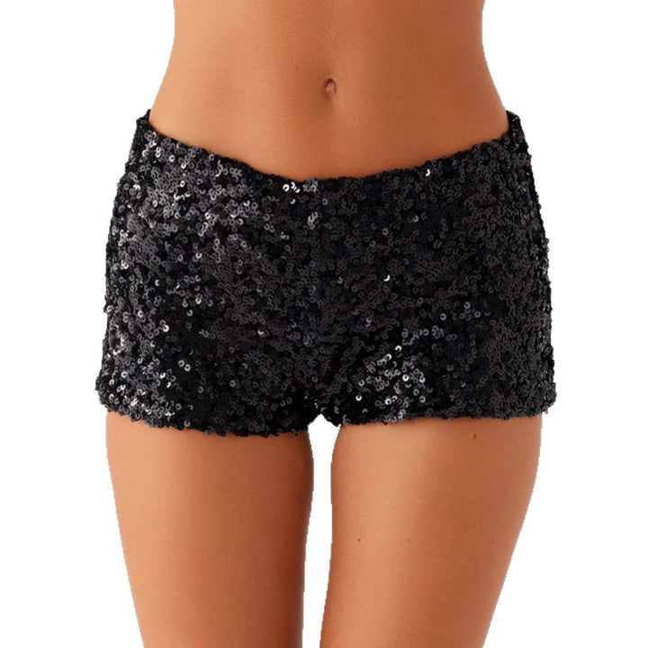 Dame glitrende shorts med trendy snit og elastisk talje Skovae