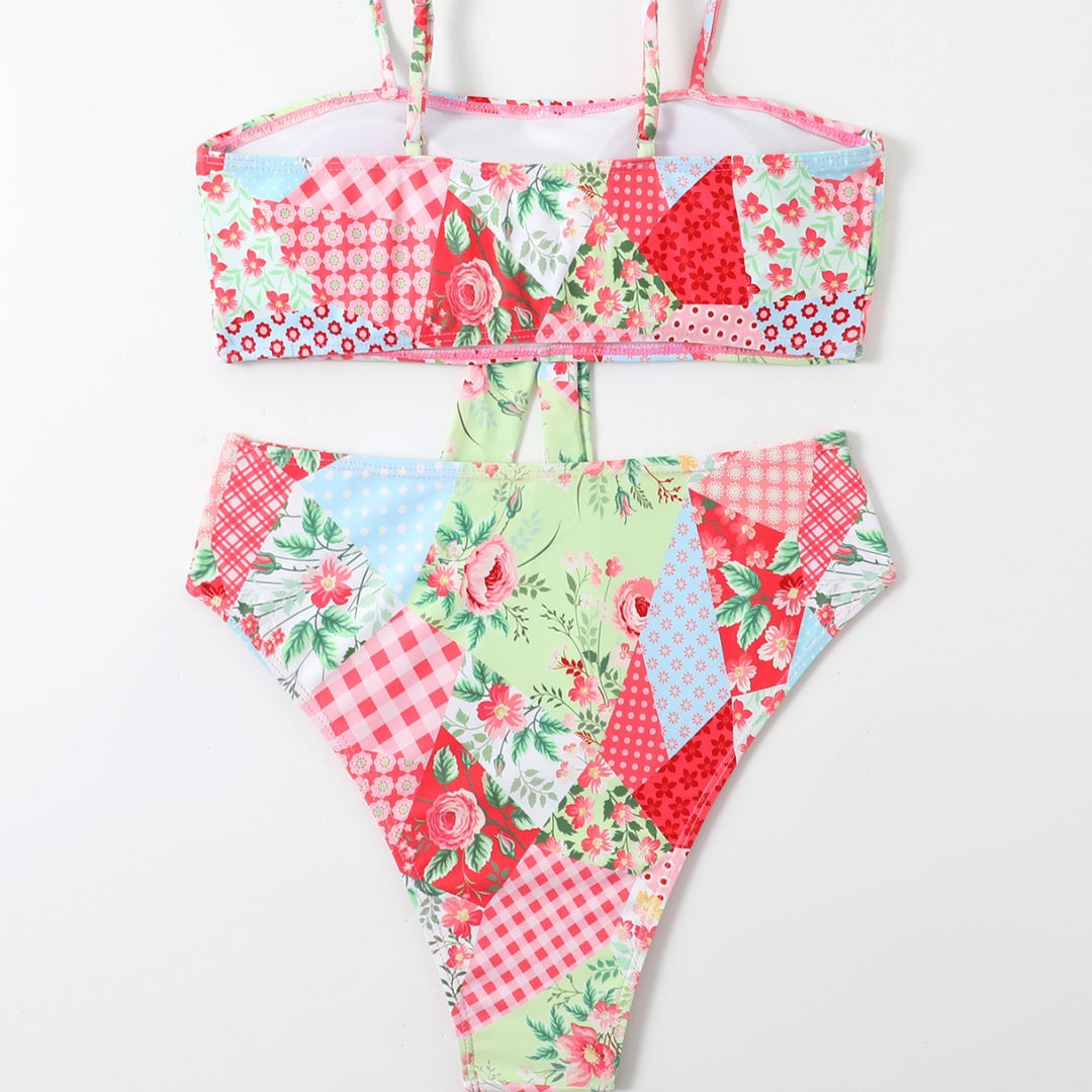 Dame Patchwork Blomster Bikini Sæt Stilla