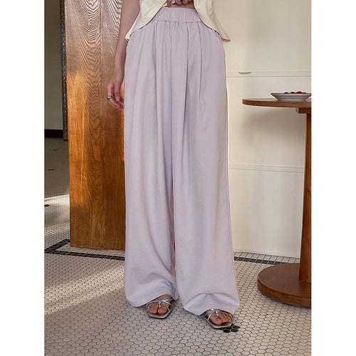 Dame brede High-Waist Bukser med elastisk talje og elegant fald Stilla