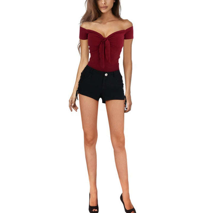 Dame Off-Shoulder Knotenoberdel Stilla