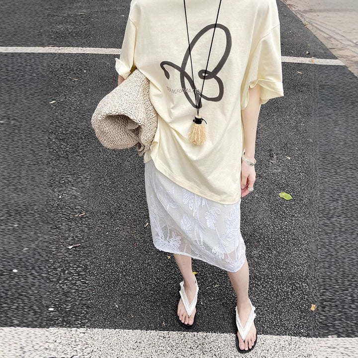 Dame T-shirt med moderne grafiktryk og høj kvalitet bomulds kvalitet Stilla