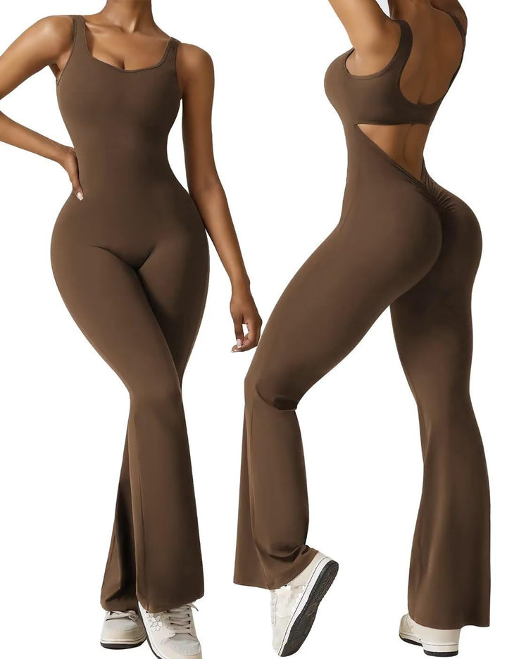 Dame Flydende Jumpsuit med Cut-Out-detaljer og bredt ben Stilla