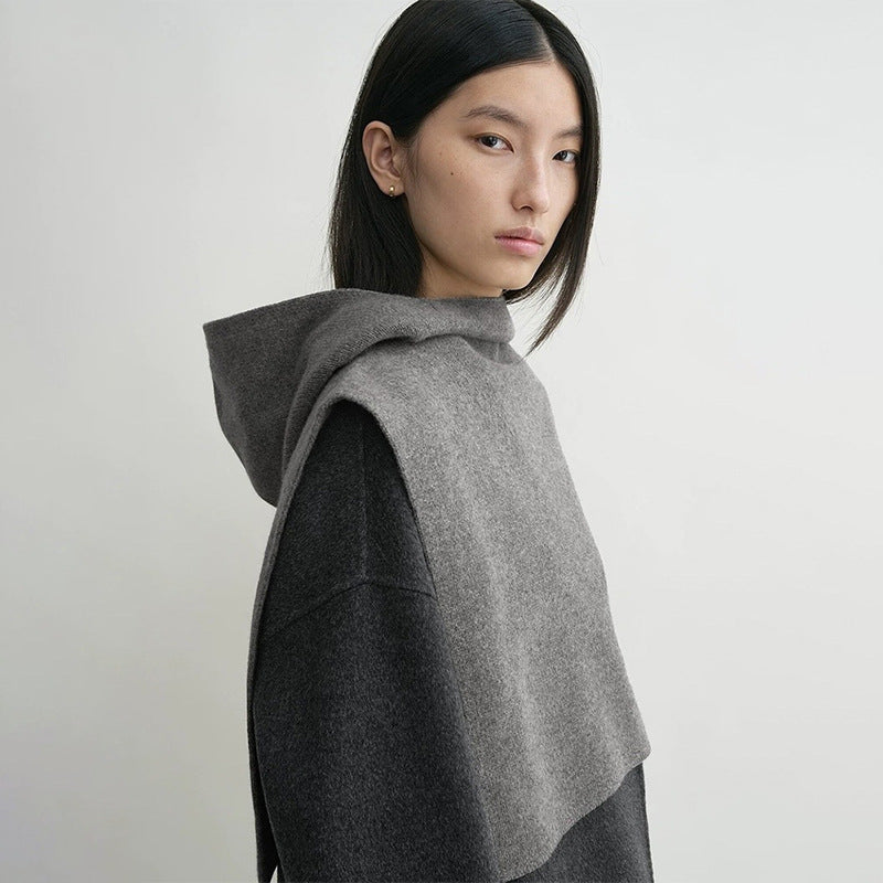 Kvinders hyggelige strikket pullover med hætte Stilla
