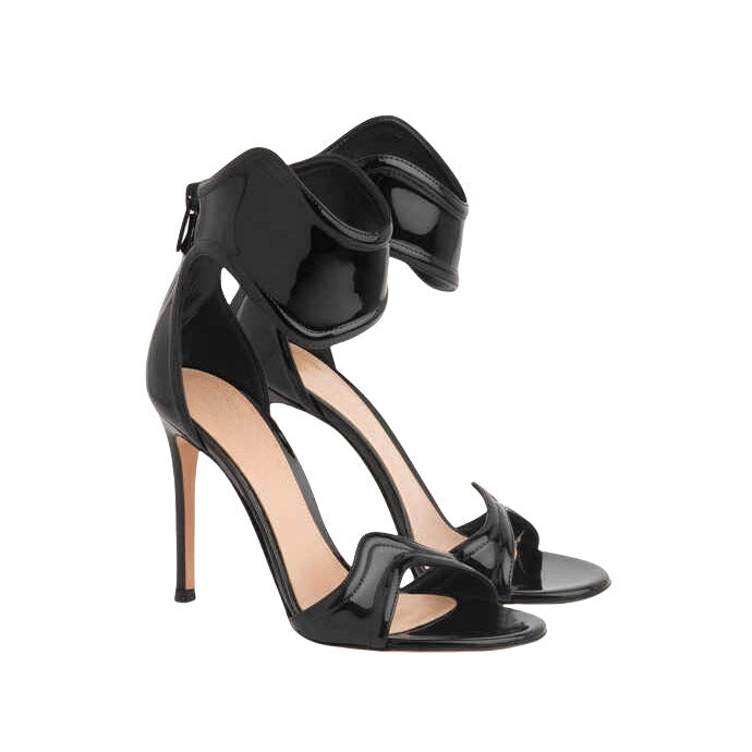 Femme Elegante Metallic Ankelsnor Højhælede Sandaler Stilla