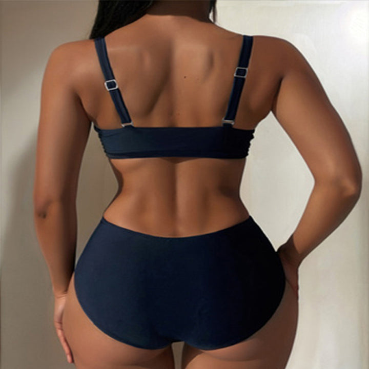 Dame højt skåret bikini med dekorativ ring Skovae