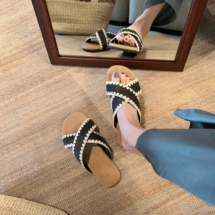 Femme Slip-On Kryds Pæl Rutsjebane Sandaler Stilla